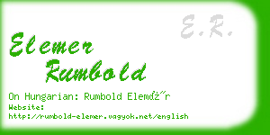 elemer rumbold business card